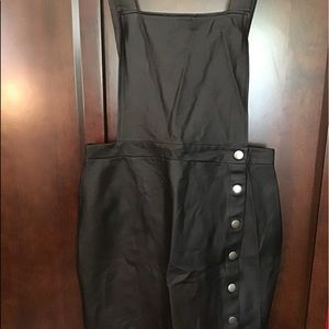 🖤🖤🔥 faux leather overall dress NWOT